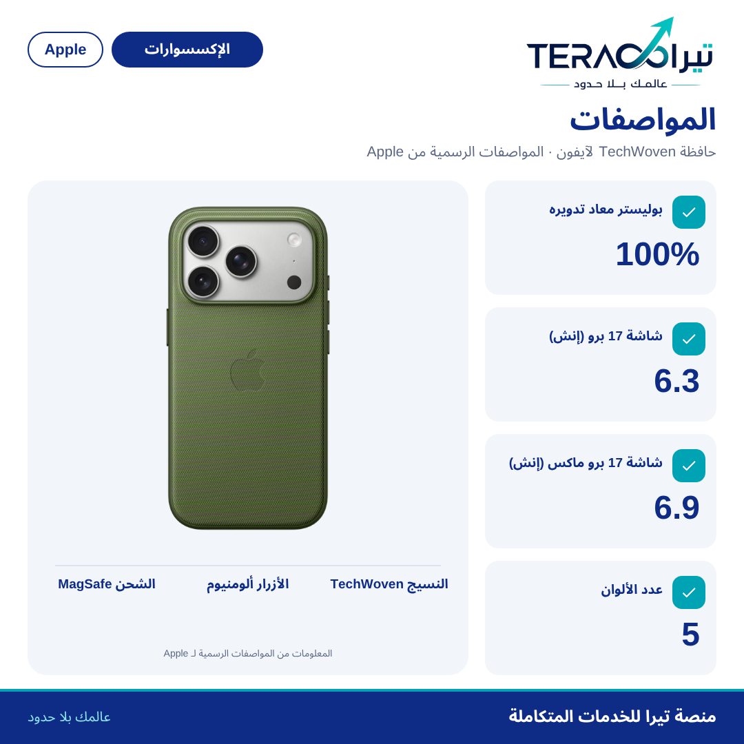 حافظة TechWoven لجهاز iPhone 17 Pro مع MagSafe