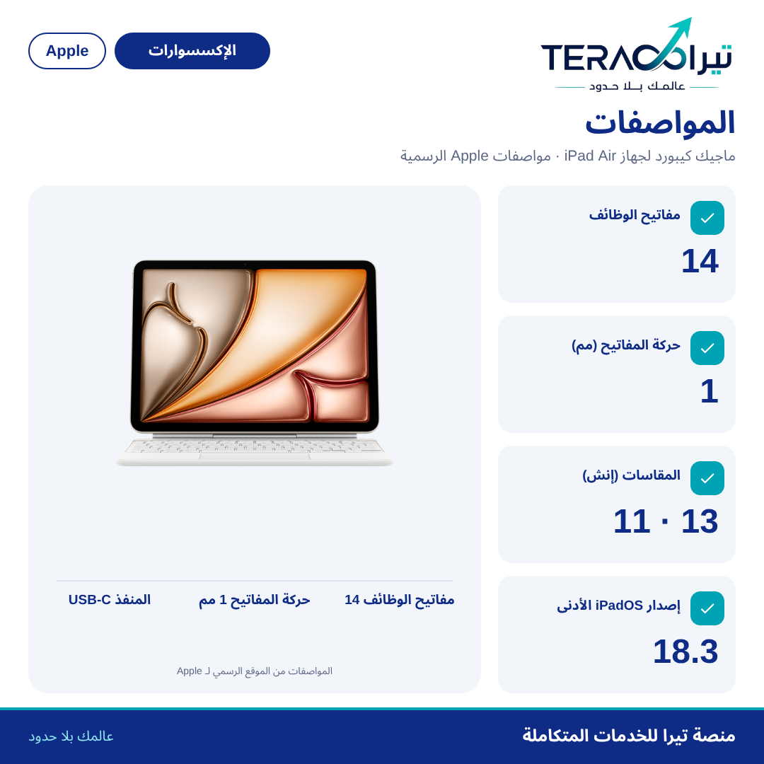 لوحة مفاتيح ماجيك لجهاز iPad Air (M4)
