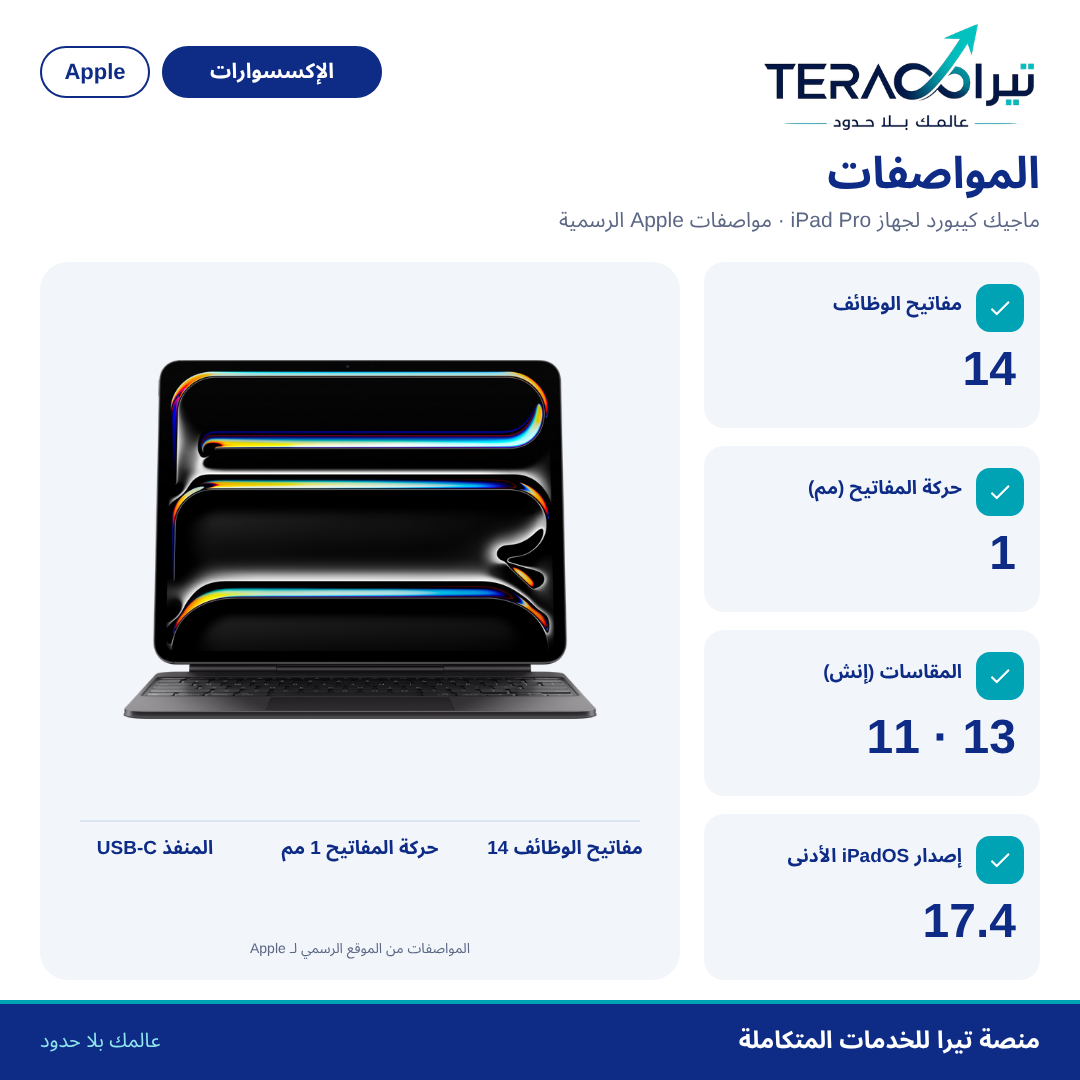 لوحة مفاتيح ماجيك لجهاز iPad Pro (M5)