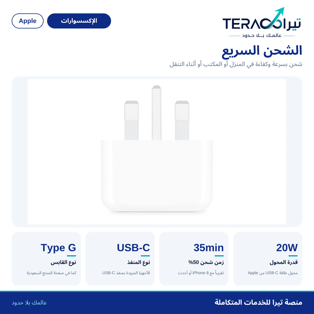 محول طاقة USB-C بقدرة 20 واط